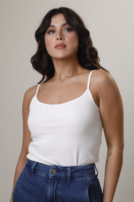 Rib Top with Thin Straps