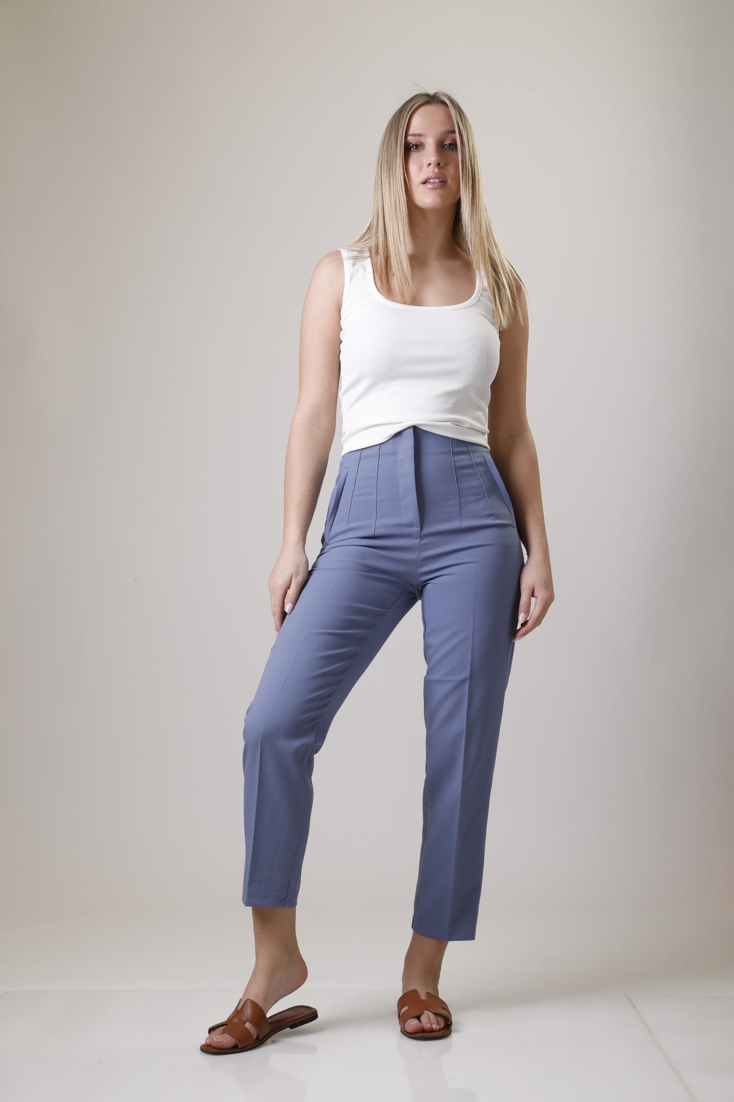 Trousers with Visible Seams