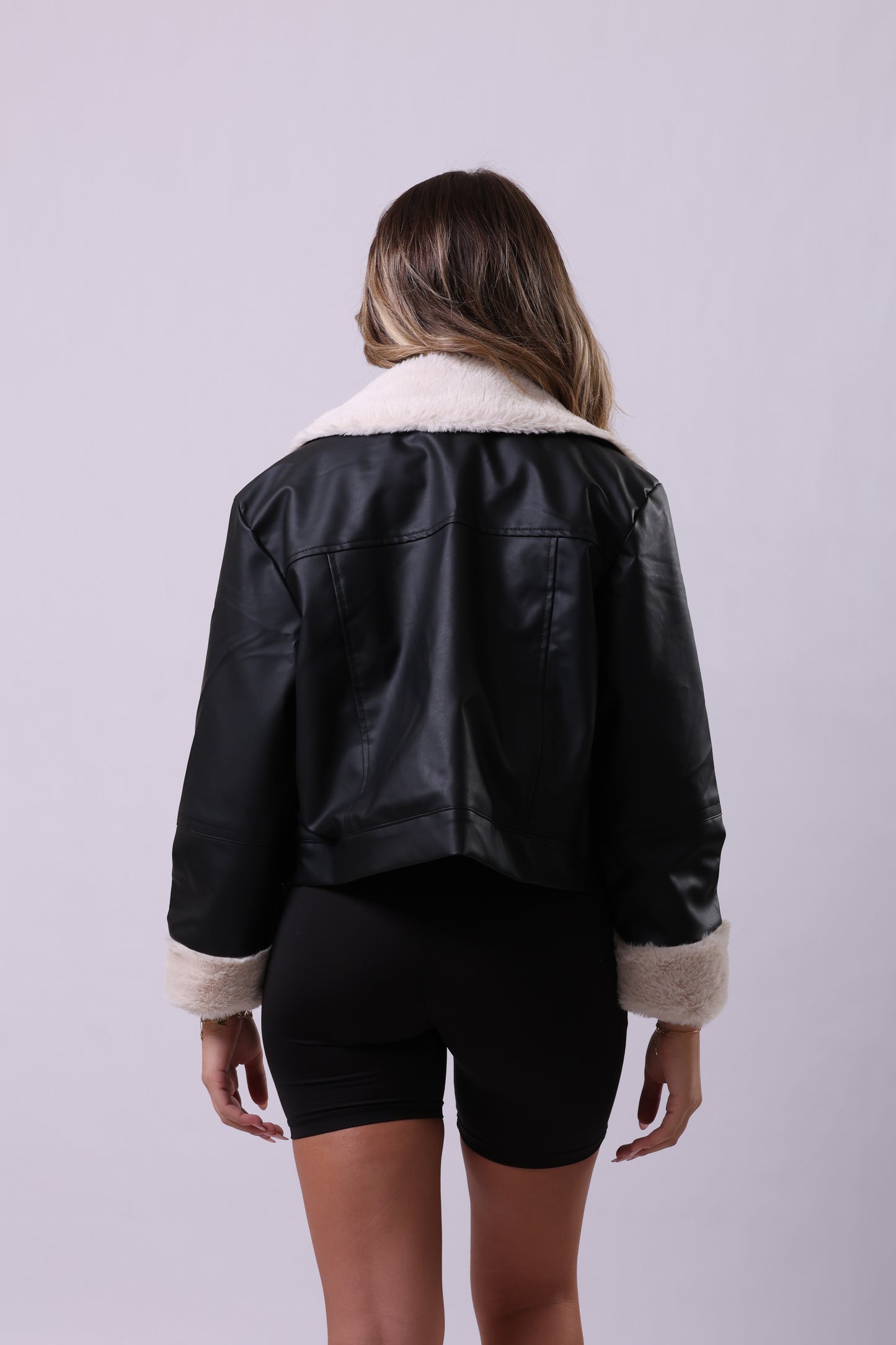 Leather Faux Fur Jacket