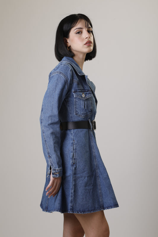 Denim Dress with belt