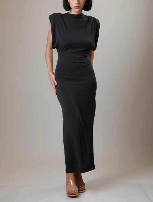 Padded Shoulders Fitted Dress