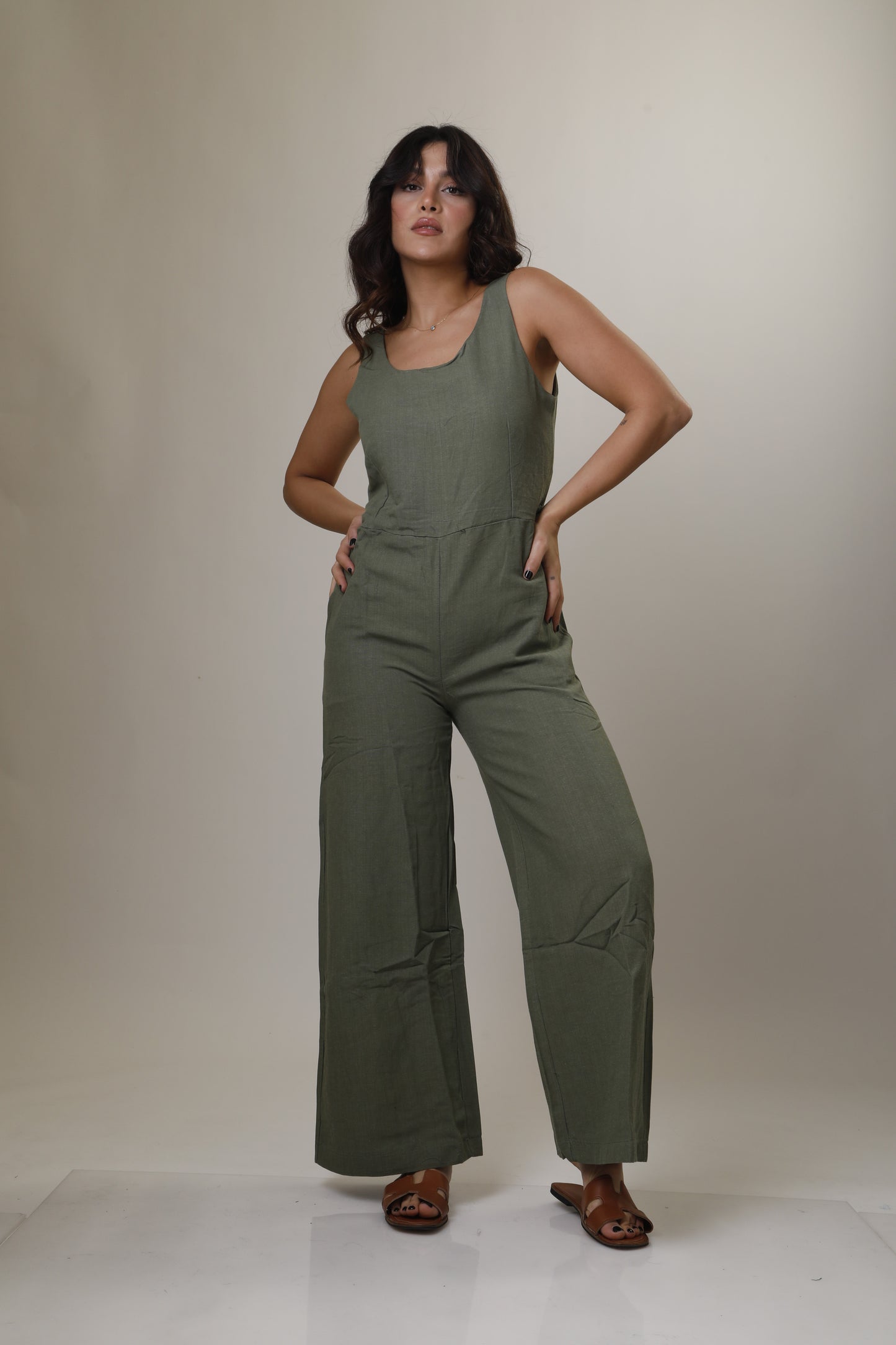 Linen Jumpsuit with matching belt