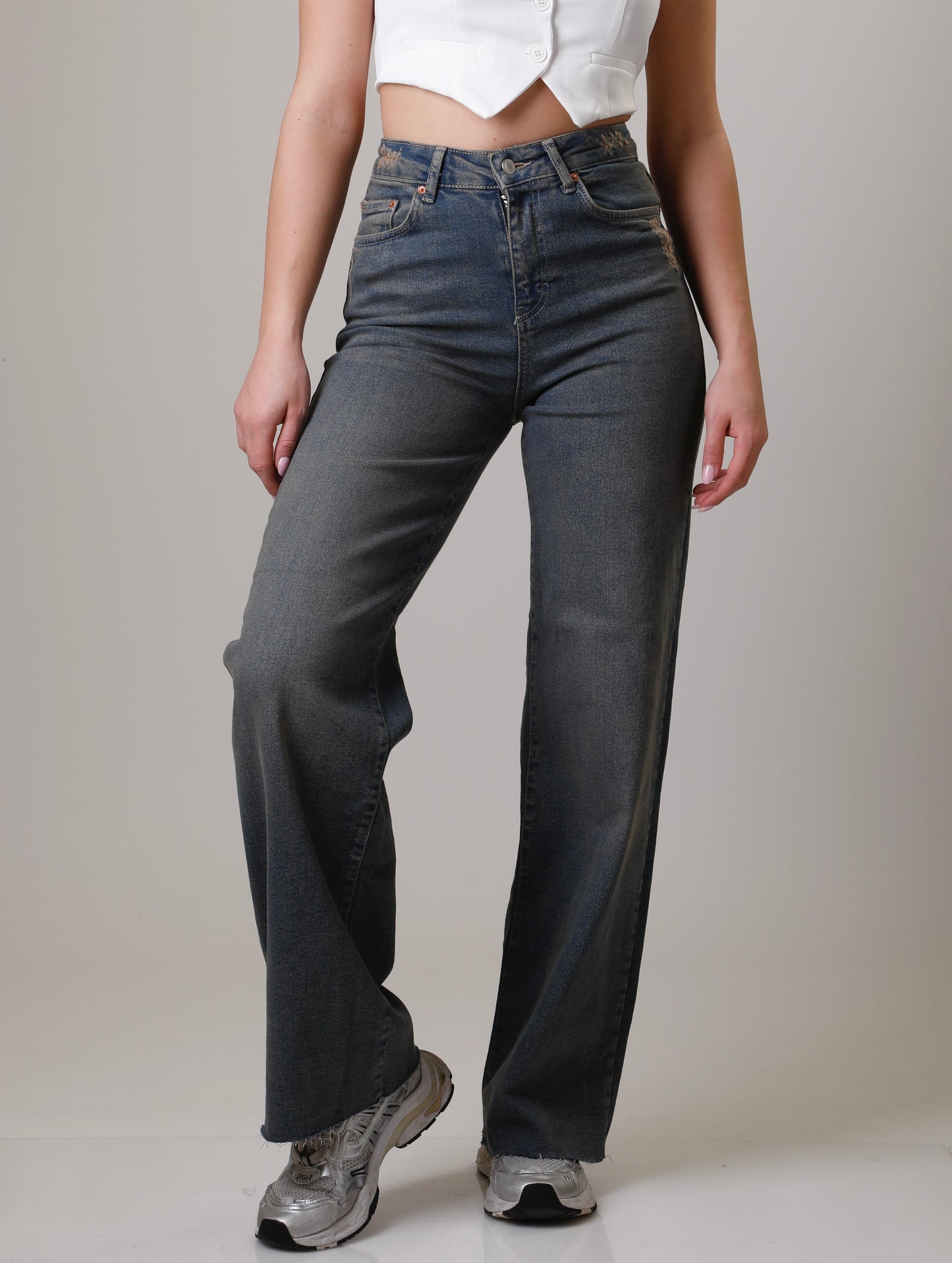 Straight-Fit high-Waist Full Length Jeans