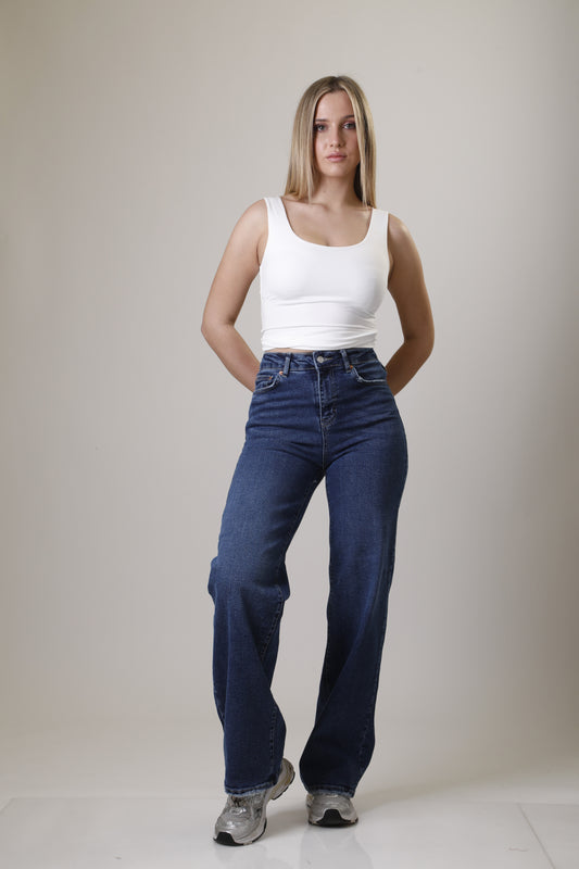 Straight-Fit high-Waist Full Length Jeans