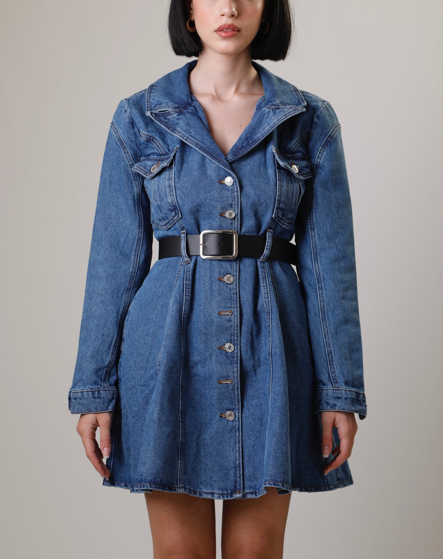 Denim Dress with belt