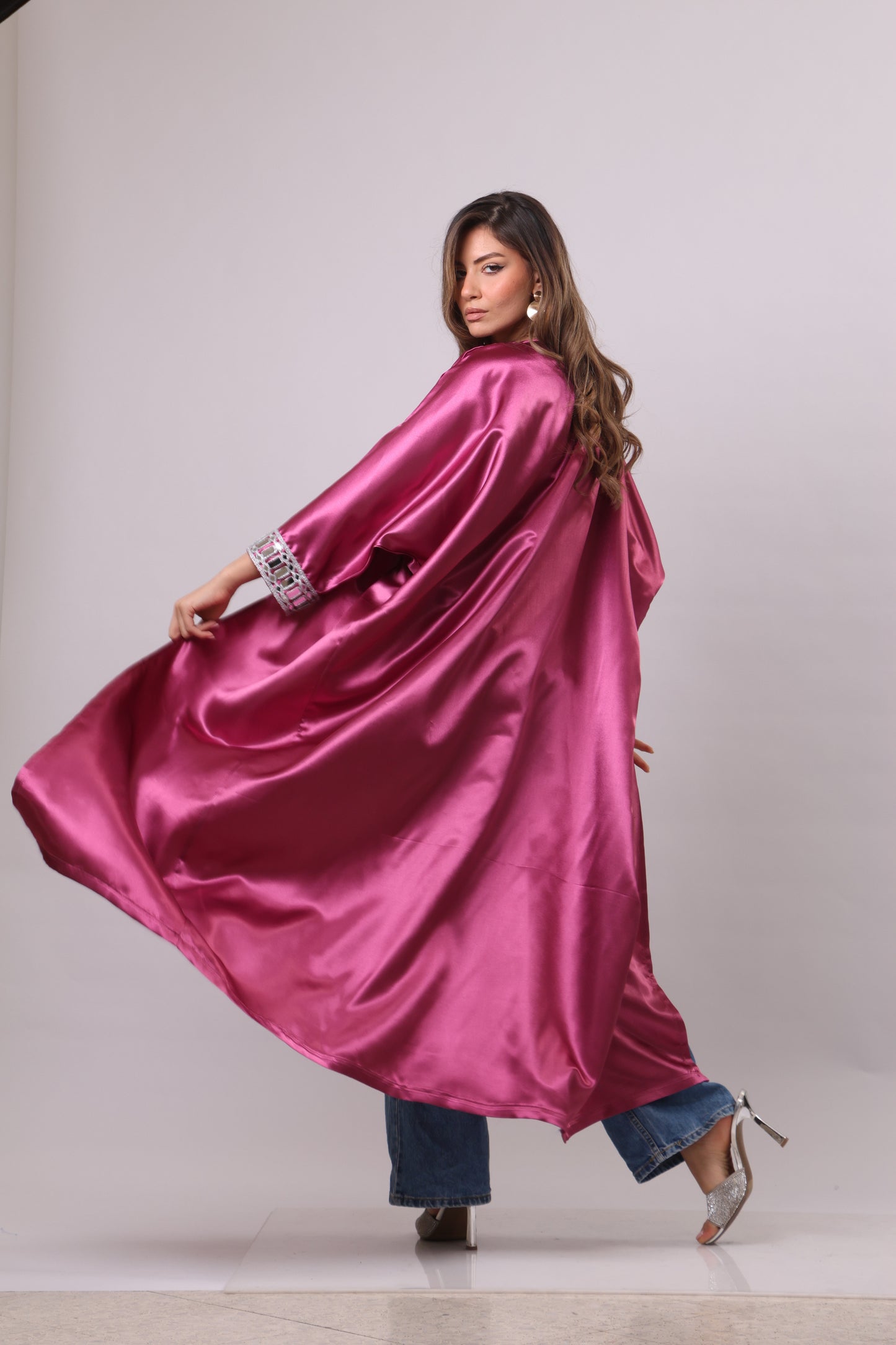 Silver Halo Silk Abaya