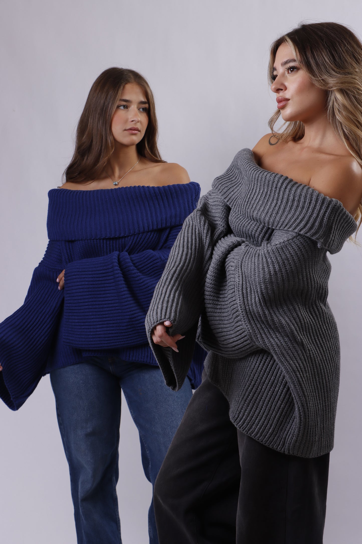 Off Shoulder Wool Top