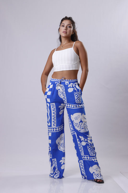 Printed Linen Pant