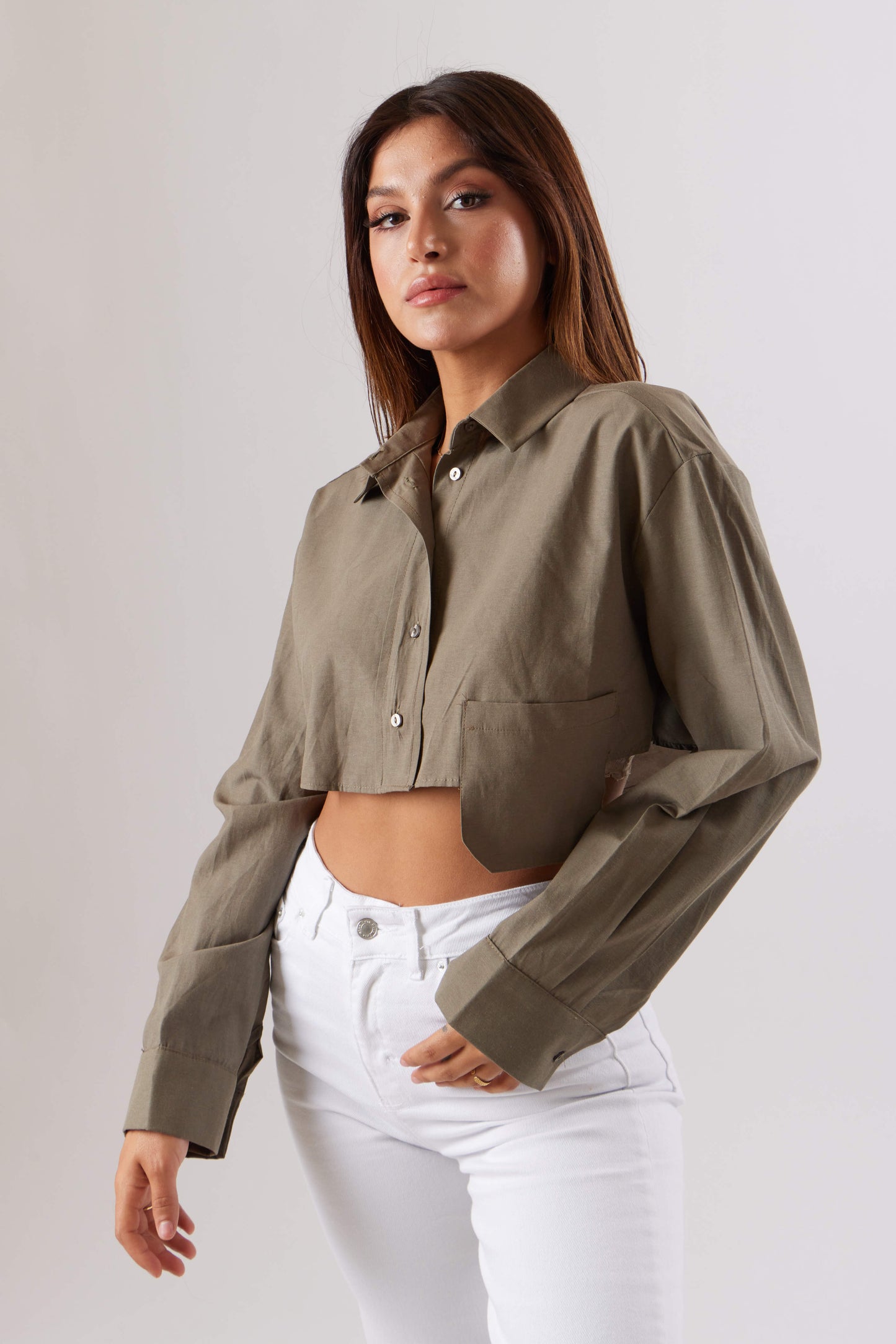 Asymmetrical Cropped Shirt