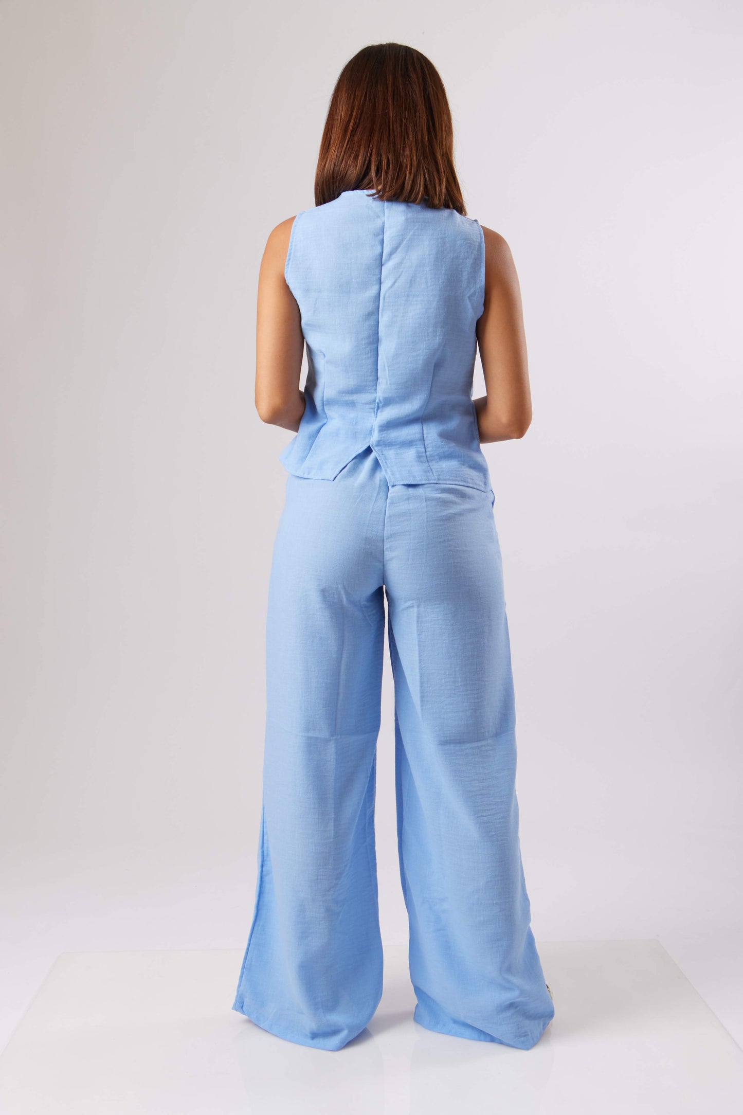 Linen Vest Pants Set