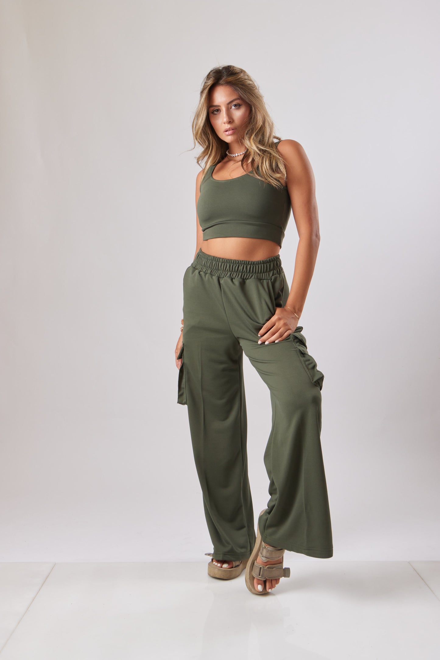 Camila Cargo Set - Khaki