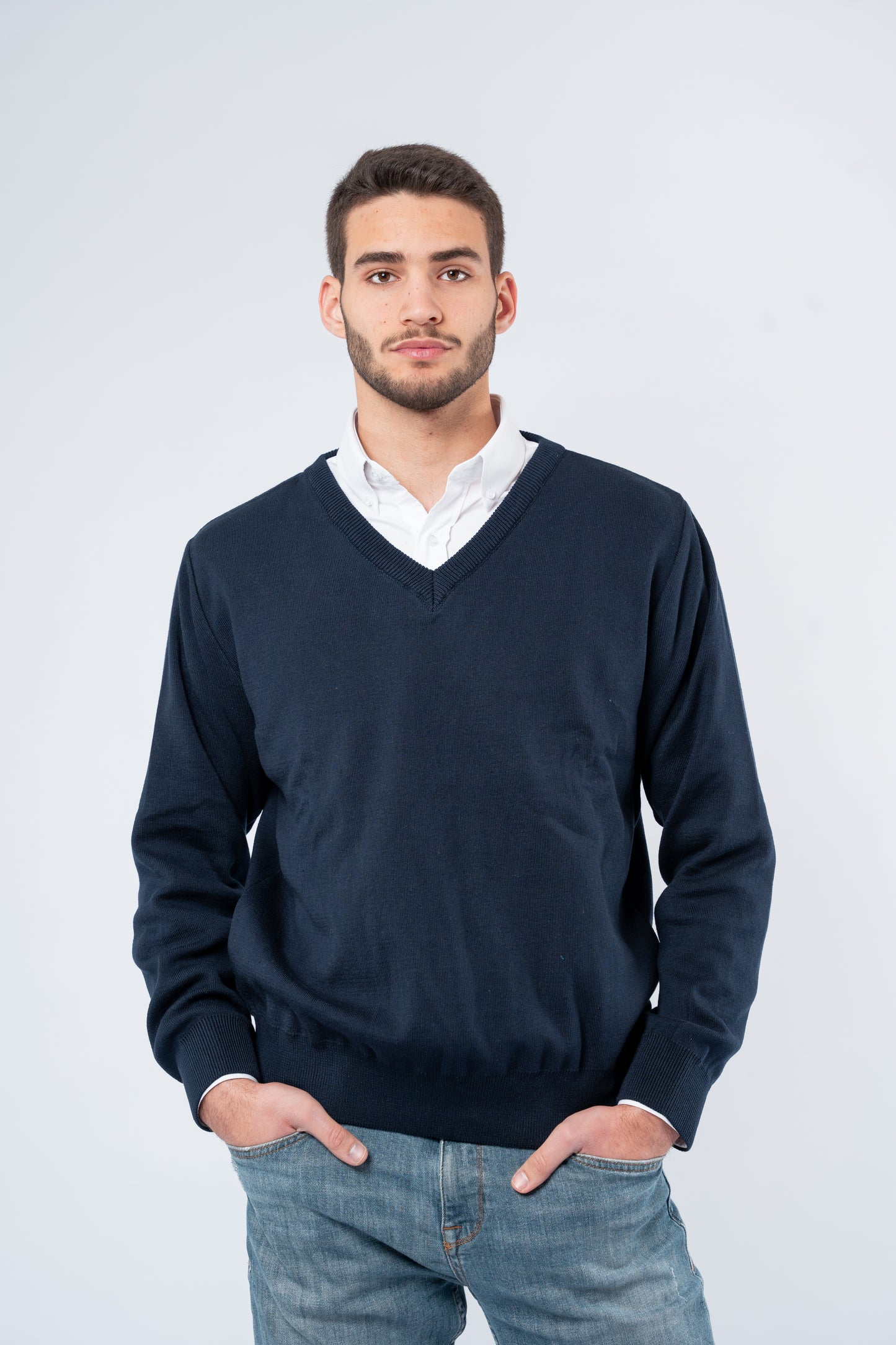 V neck wool sweater