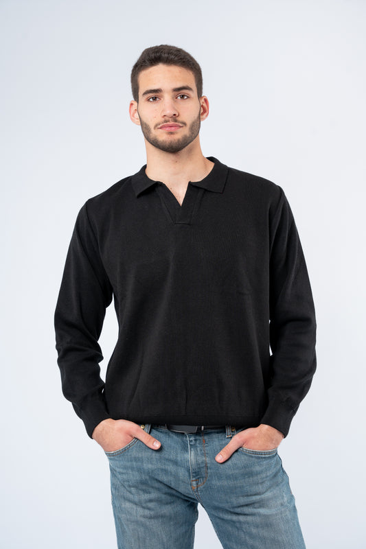 Polo neck wool top